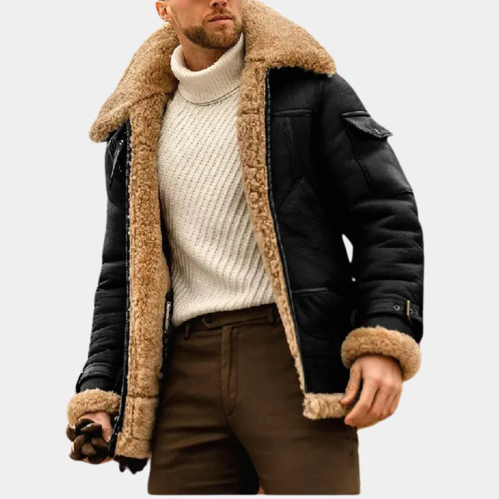 Aviator vinterjakke i syntetisk stoff