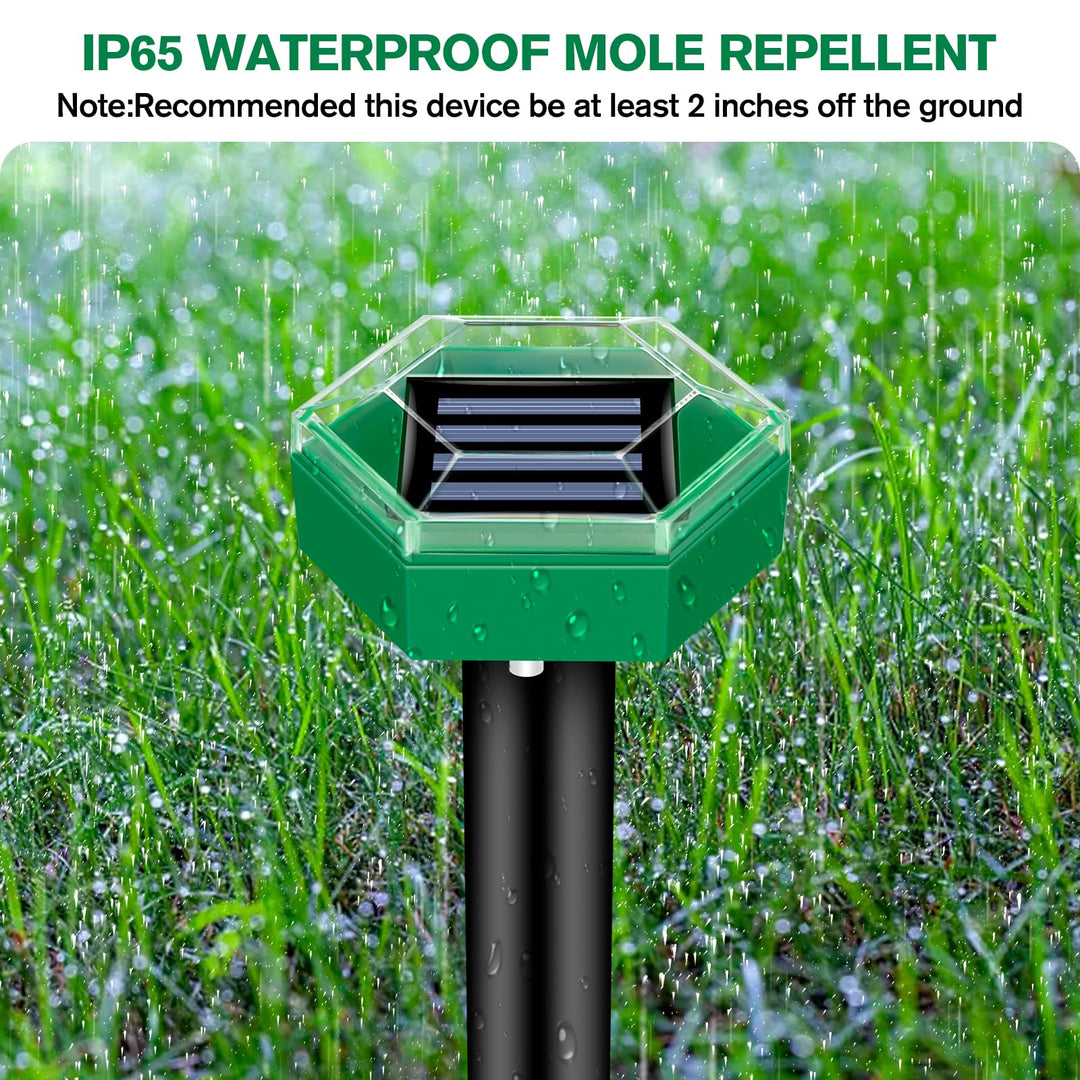 MoleSilent 4-pack Mullvadsskrämma | Solcellsdriven och väderbeständig | Enkel installation