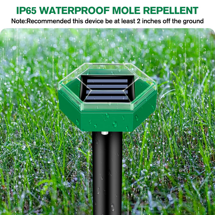 MoleSilent 4-pack Mullvadsskrämma | Solcellsdriven och väderbeständig | Enkel installation