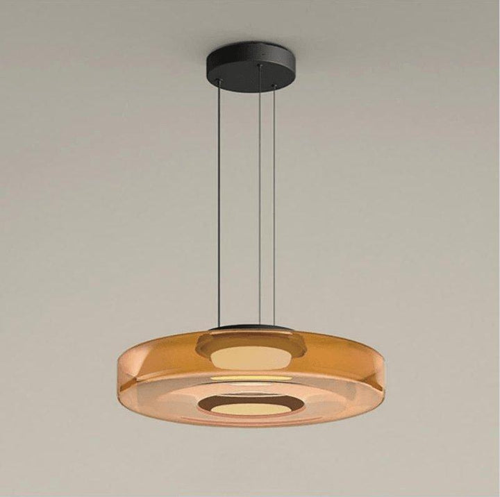 Minimalistisk taklampa i glas med justerbar höjd, svart