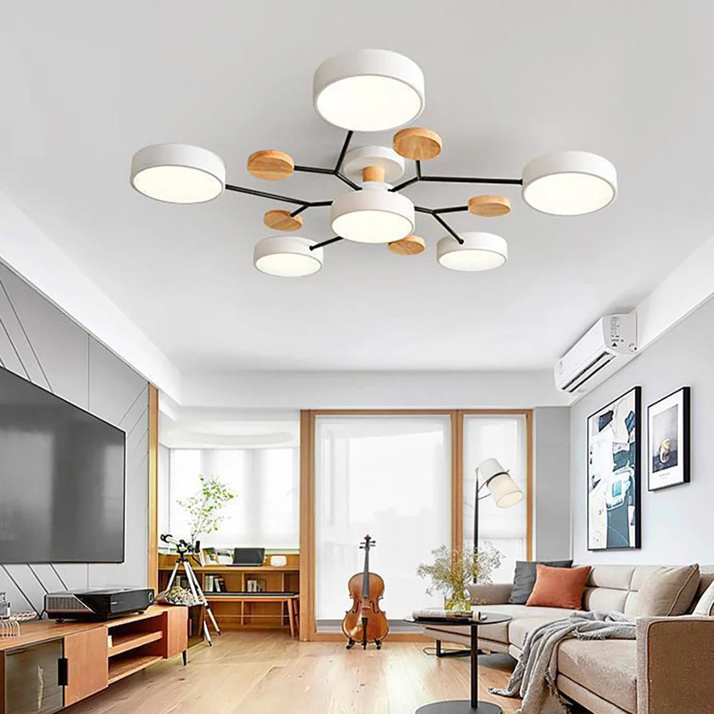 Smal designtaklampa med hantverksmässig finish