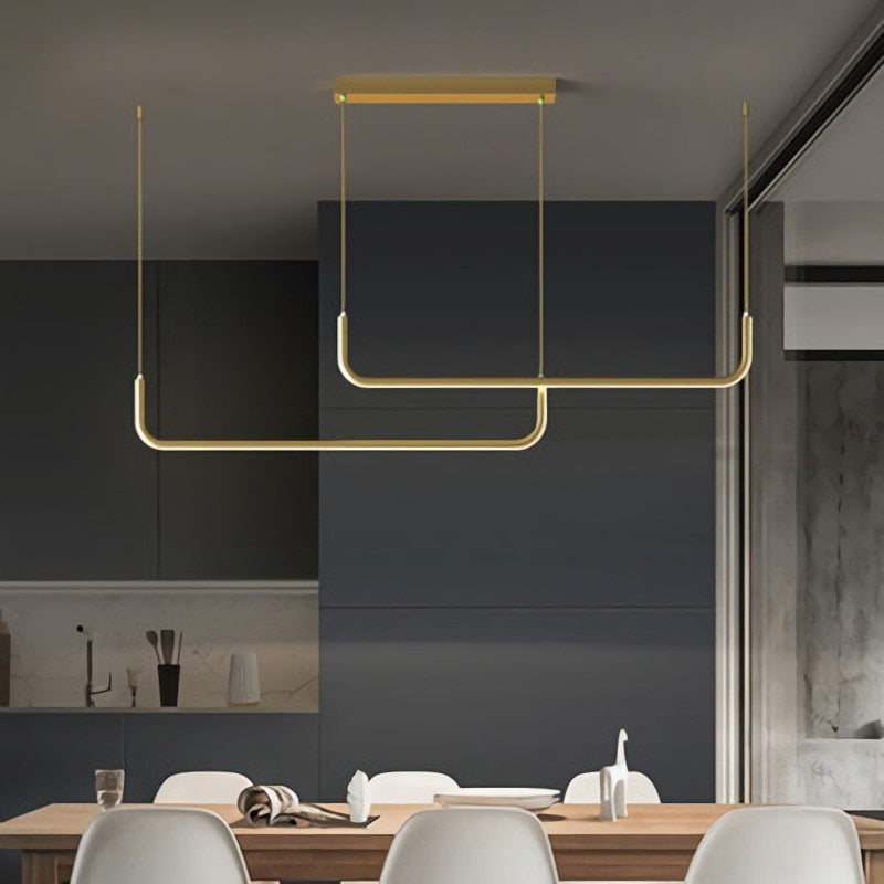 Arisha Modern LED-taklampa i Guld/Svart Metall för Matsal/Vardagsrum