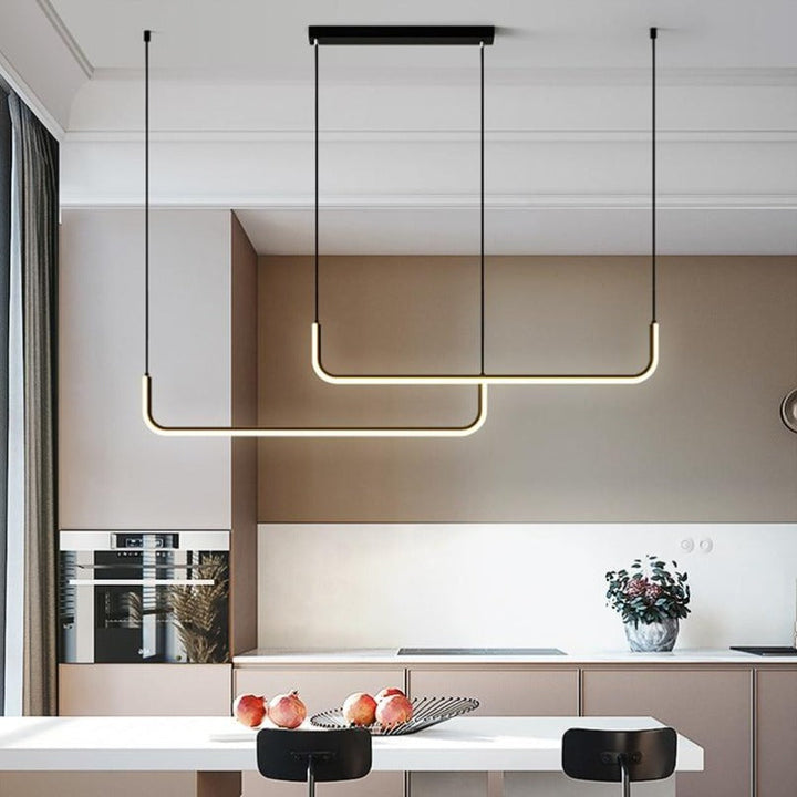Arisha Modern LED-taklampa i Guld/Svart Metall för Matsal/Vardagsrum