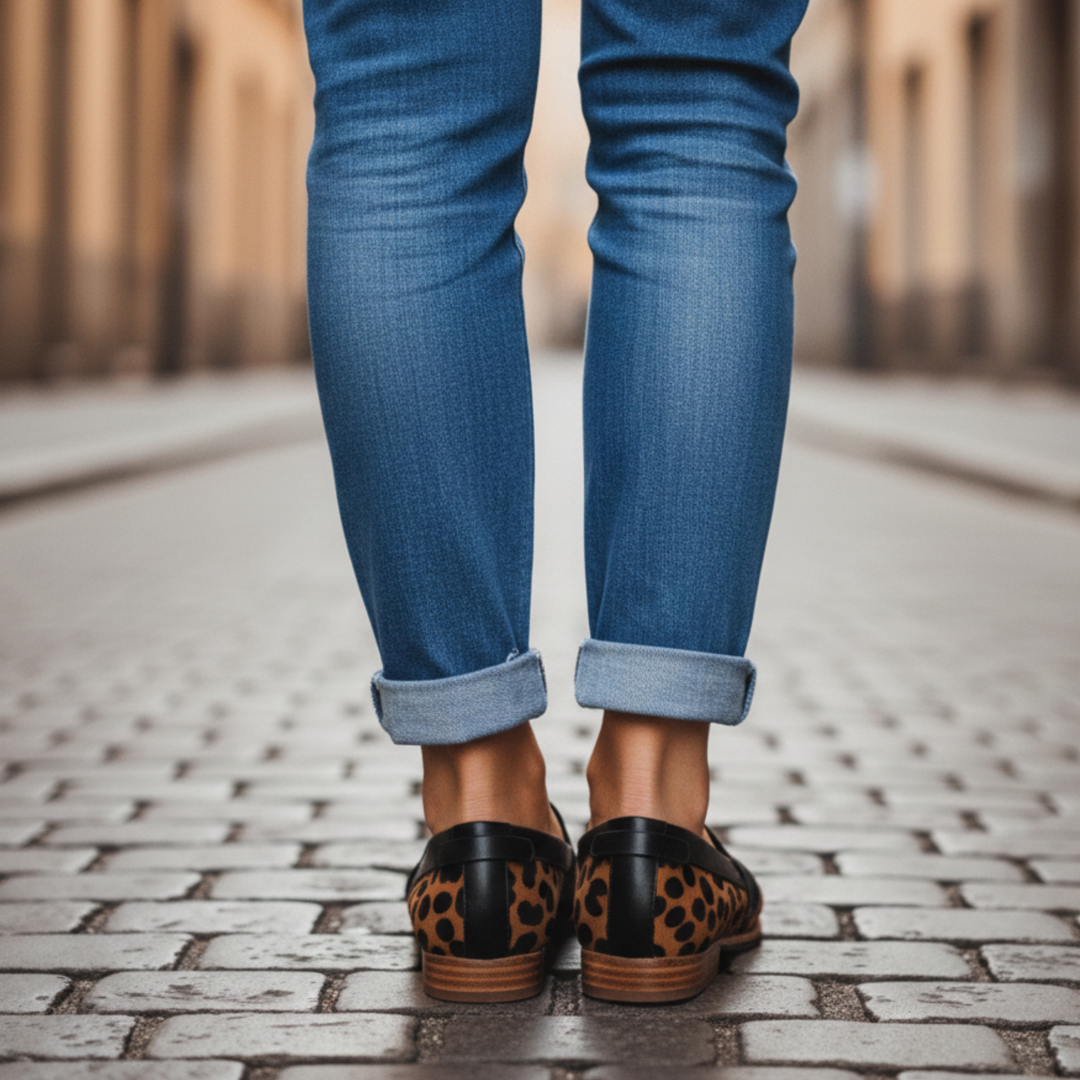 Loafers dam med spetsig tå – klassiska platta mockasiner