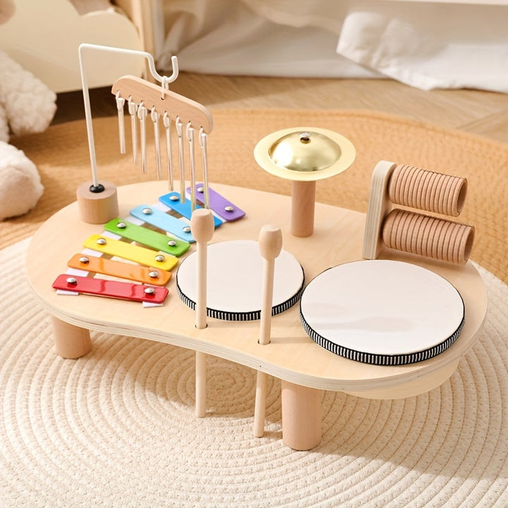 Montessori-musikbord i trä – allt-i-ett-set med musikinstrument för barn