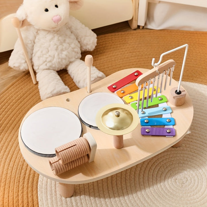 Montessori-musikbord i trä – allt-i-ett-set med musikinstrument för barn