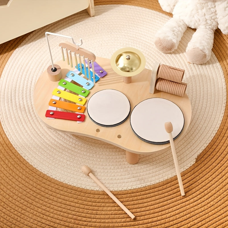 Montessori-musikbord i trä – allt-i-ett-set med musikinstrument för barn