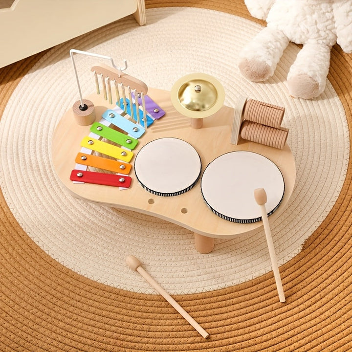 Montessori-musikbord i trä – allt-i-ett-set med musikinstrument för barn