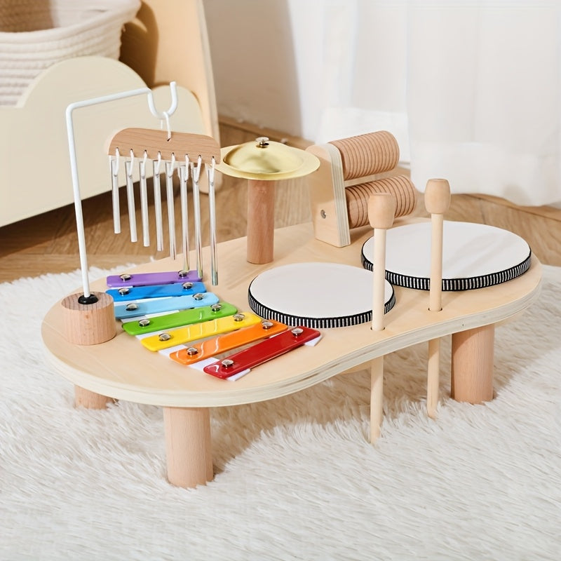 Montessori-musikbord i trä – allt-i-ett-set med musikinstrument för barn
