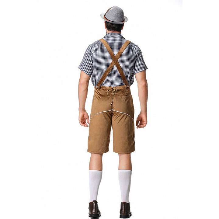 Bayersk kostymset för herr med lederhosen och skjorta