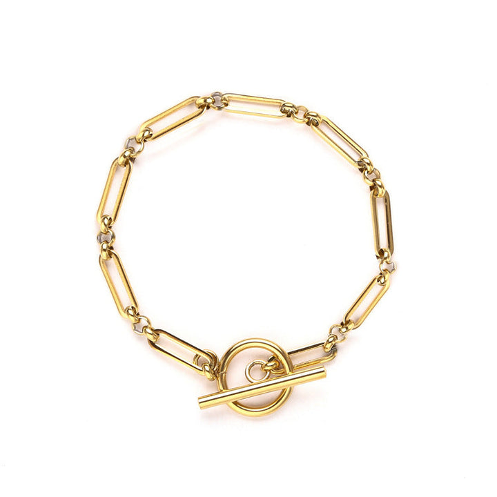Elegant T-Bar-armband i vitguld