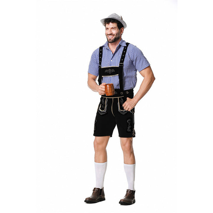 Bayersk kostymset för herr med lederhosen och skjorta