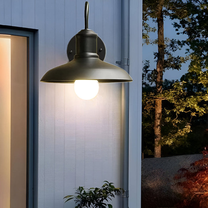 Utomhusväggarmatur i vintage industriellt järn, LED, 1 ljuspunkt