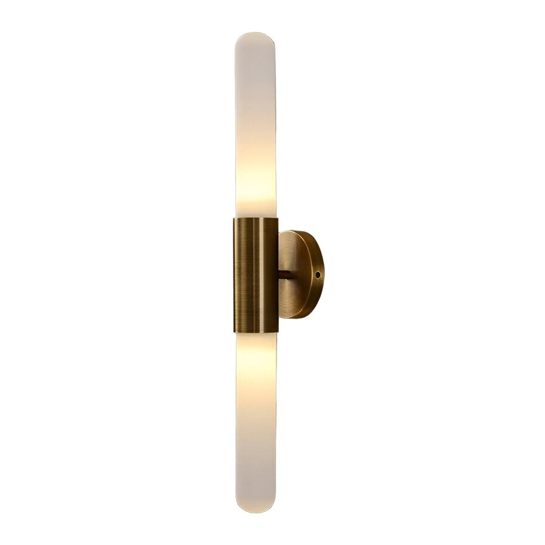 Nordisk Väggapplikation i Glas med Vattenvågsmönster i Mässing LED 1 Ljuskälla