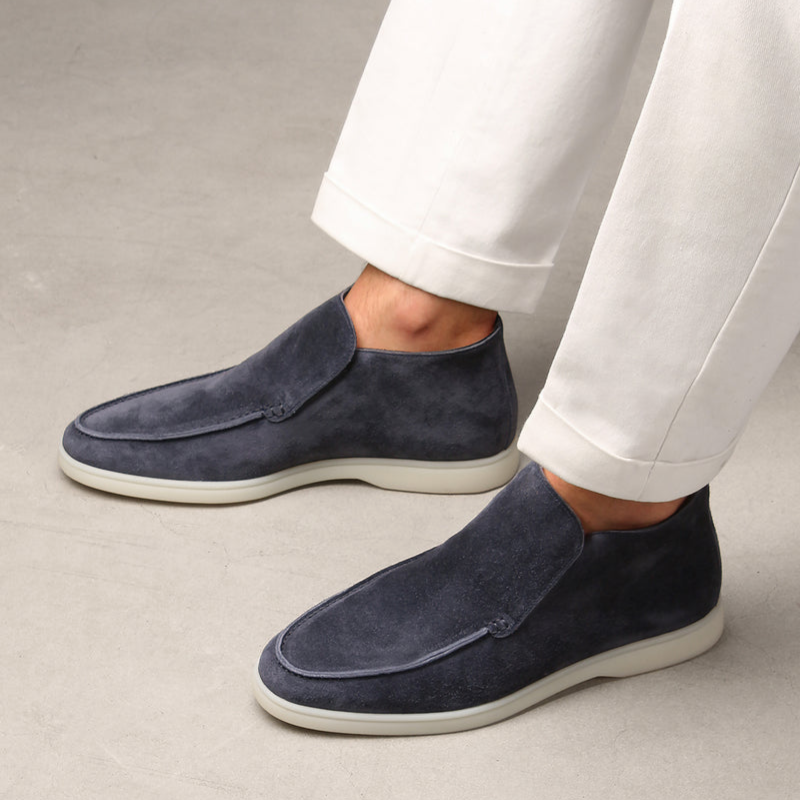 Elegant herrloafer i kalvborstad tyg