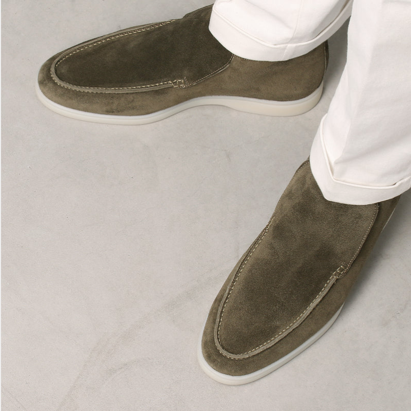 Elegant herrloafer i kalvborstad tyg
