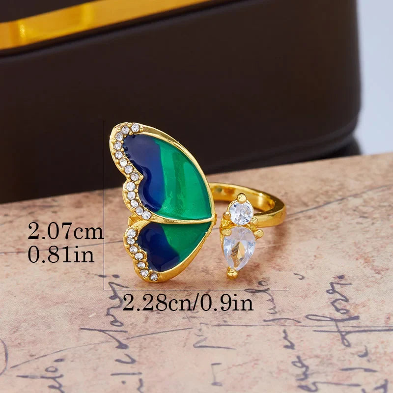 Blå Fjäril Drömmar Ring