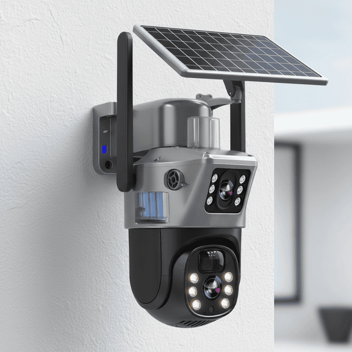 DualGuard Solar 4K – trådlös säkerhetskamera med solpanel och 360° vy