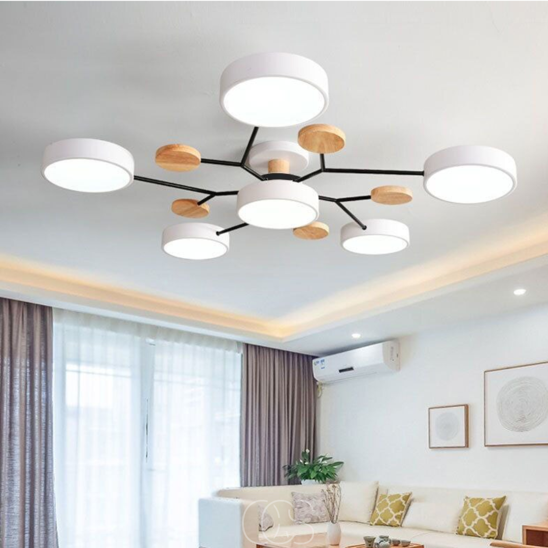 LED-taklampa i metall Macaron