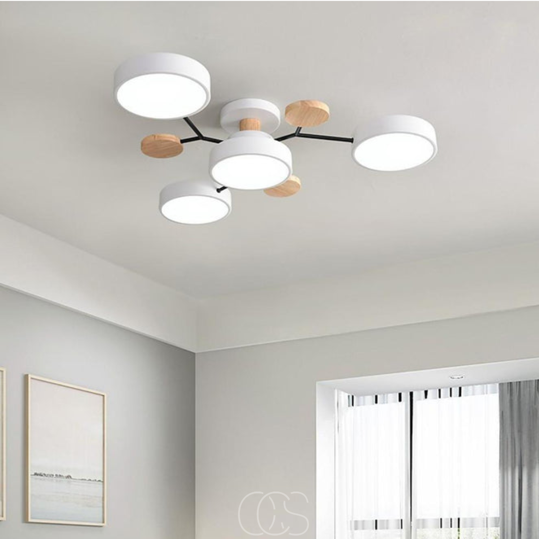 LED-taklampa i metall Macaron