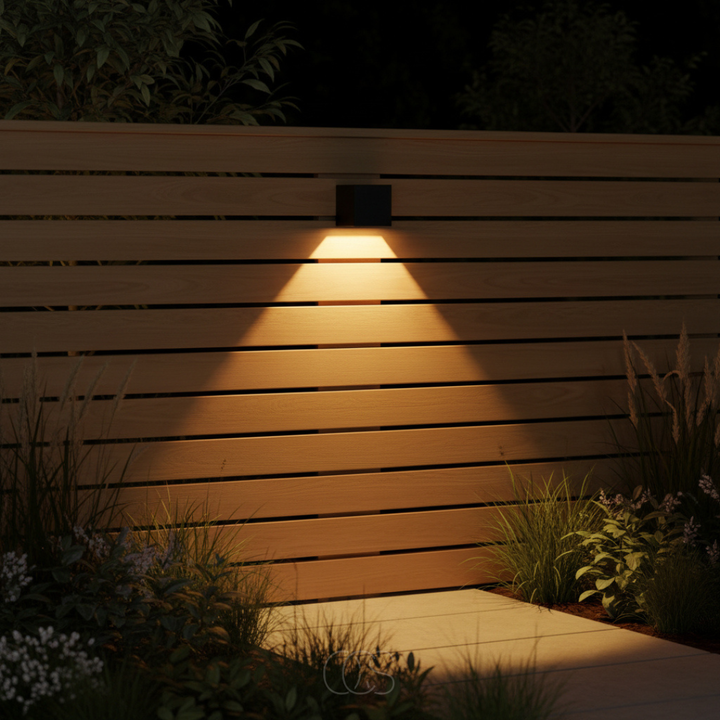 Luxe solcellsdriven LED-vägglampa | Sladdlös | IP65 | Utomhus | Svart