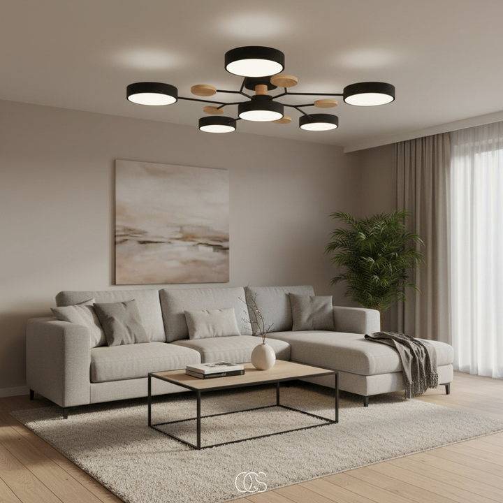 LED-taklampa i metall Macaron