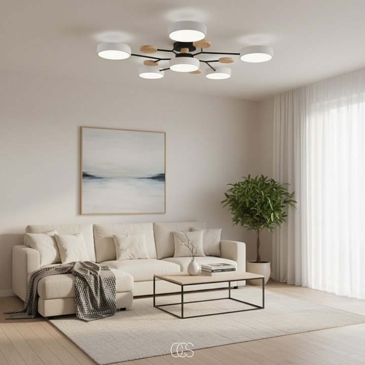 LED-taklampa i metall Macaron