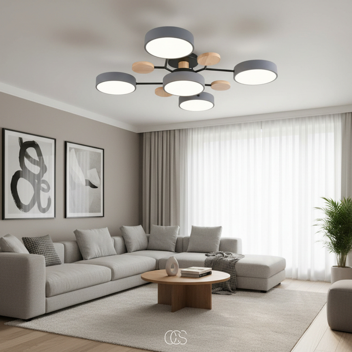 LED-taklampa i metall Macaron