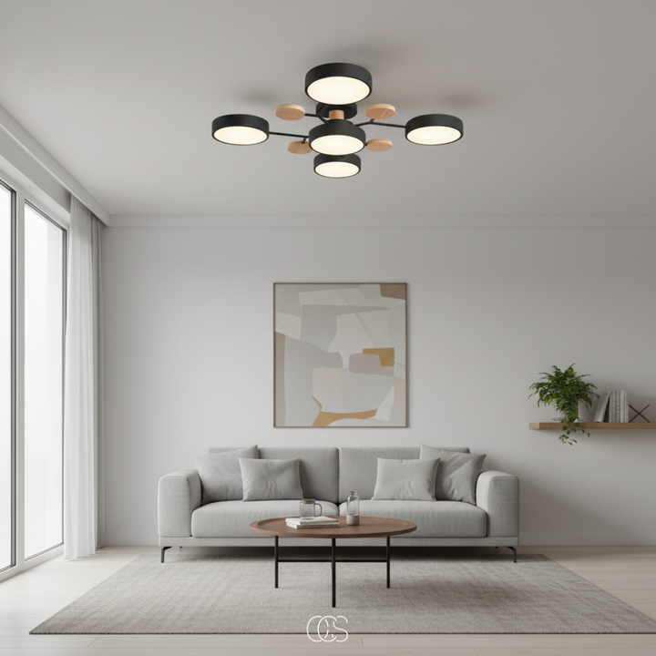 LED-taklampa i metall Macaron