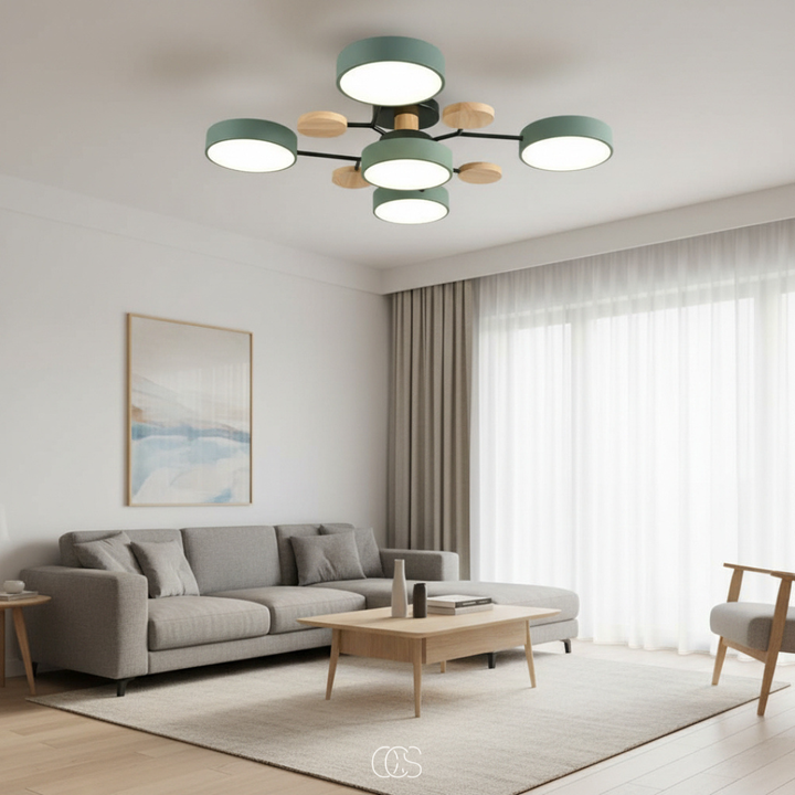 LED-taklampa i metall Macaron