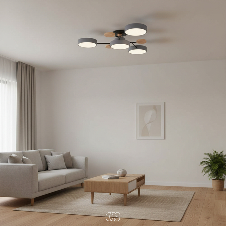 LED-taklampa i metall Macaron