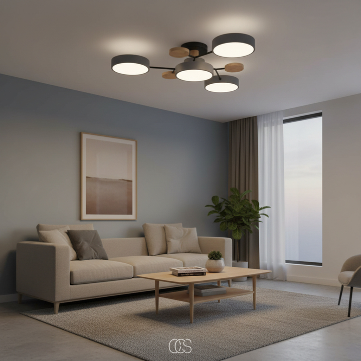 LED-taklampa i metall Macaron