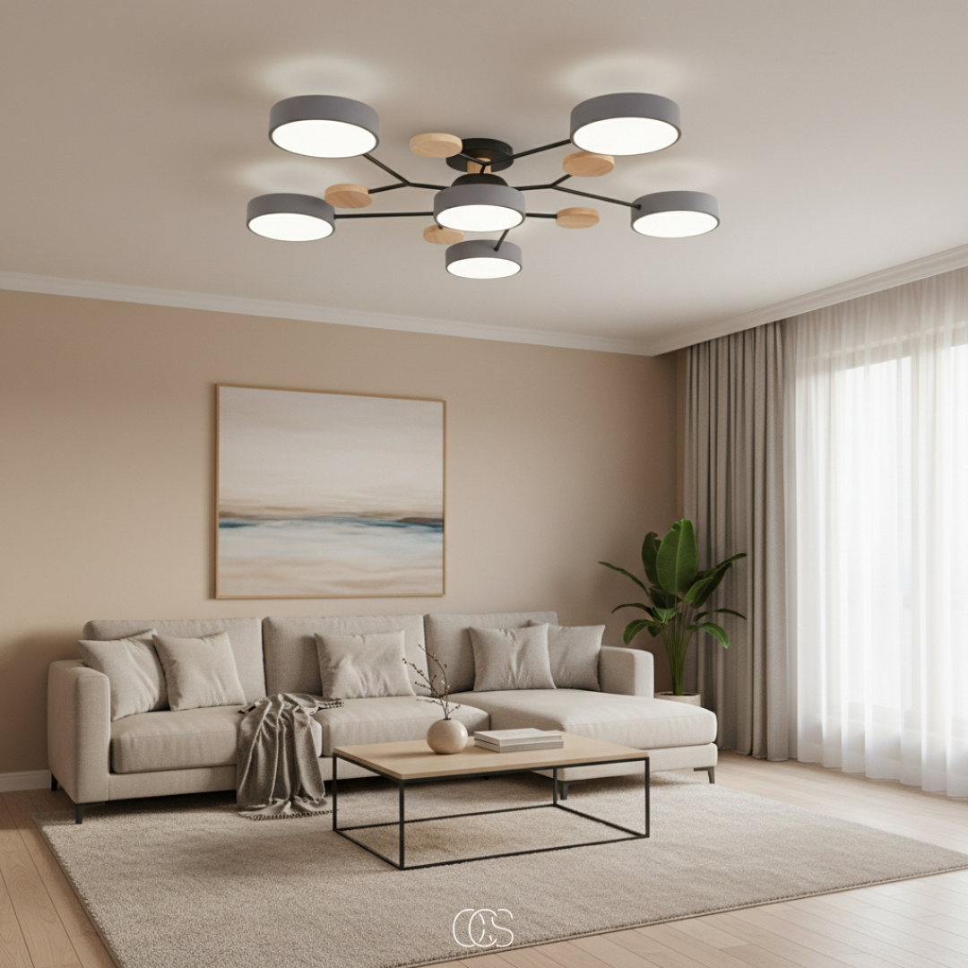 LED-taklampa i metall Macaron