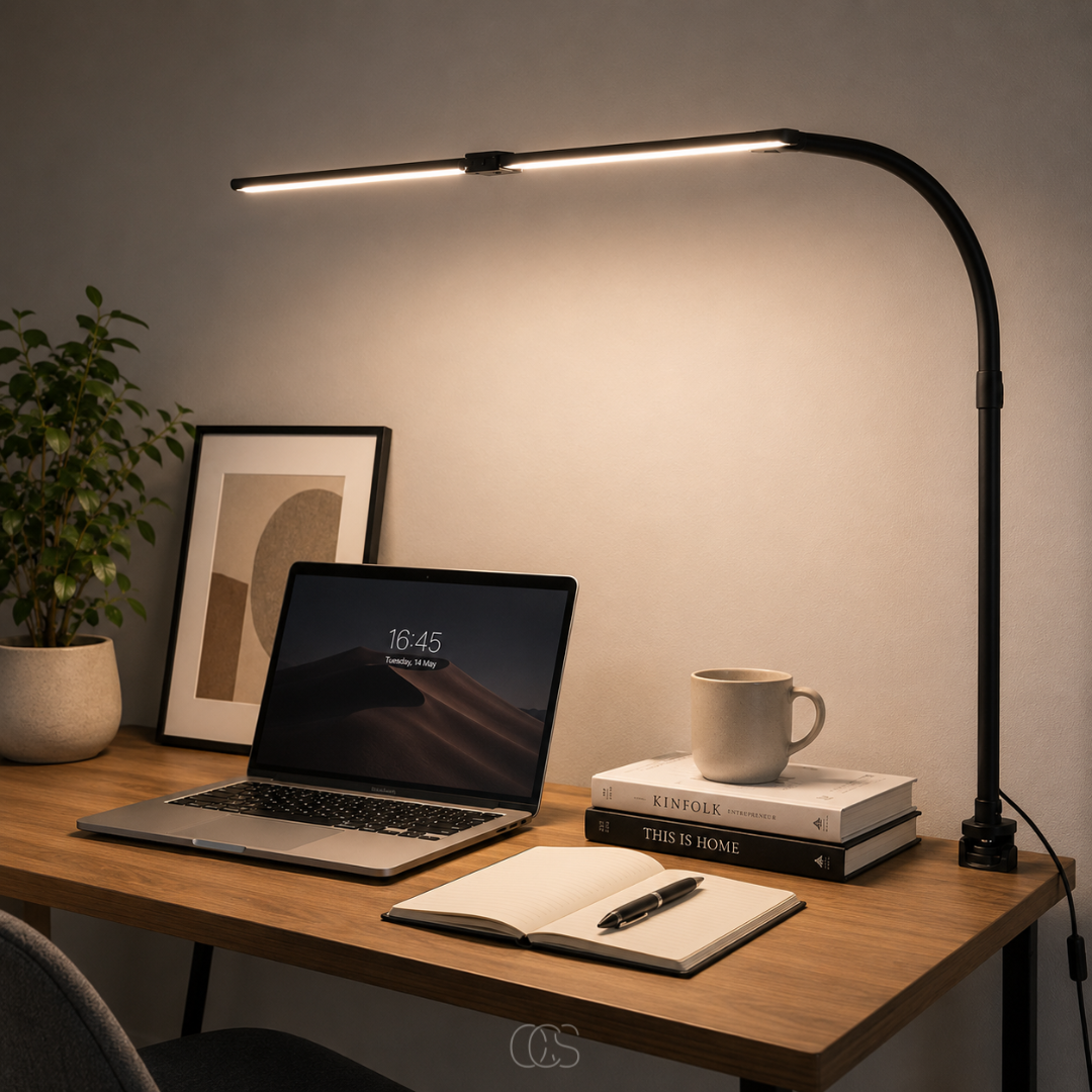 Dimbar skrivbordslampa - 3 ljusfärger & justerbar design