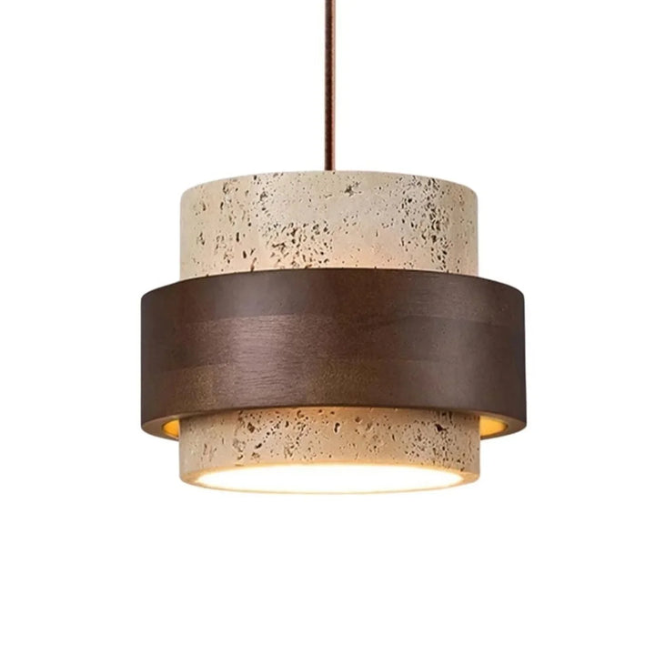 Orvina Wabi-Sabi Taklampa i Naturlig Travertin, Cylindrisk - Japandi Köksö