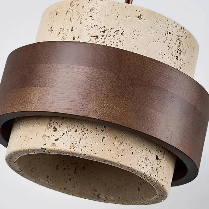 Orvina Wabi-Sabi Taklampa i Naturlig Travertin, Cylindrisk - Japandi Köksö