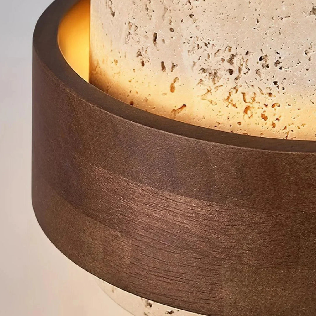 Orvina Wabi-Sabi Taklampa i Naturlig Travertin, Cylindrisk - Japandi Köksö
