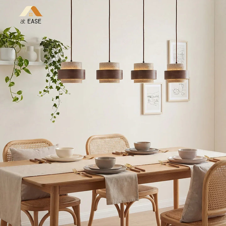 Orvina Wabi-Sabi Taklampa i Naturlig Travertin, Cylindrisk - Japandi Köksö