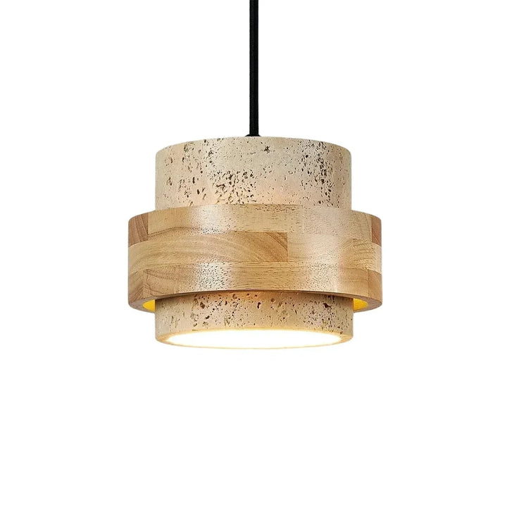 Orvina Wabi-Sabi Taklampa i Naturlig Travertin, Cylindrisk - Japandi Köksö