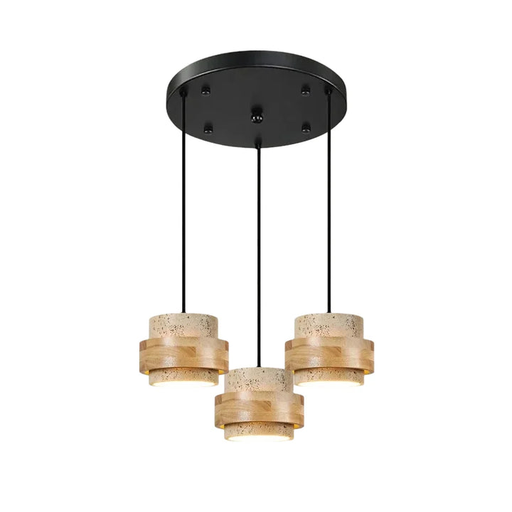 Orvina Wabi-Sabi Taklampa i Naturlig Travertin, Cylindrisk - Japandi Köksö
