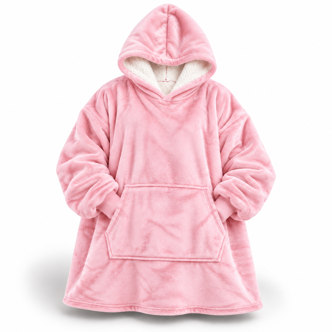Ultramjuk oversize-hoodiefilt i sherpa (med ficka)