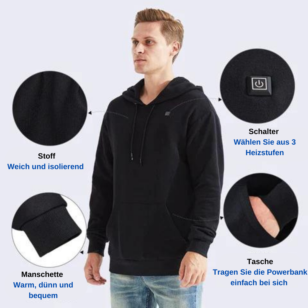 Uppvärmd unisex vinterhoodie - ThermaHoodie