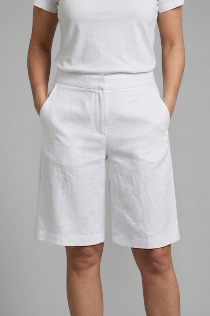 Shorts för dam med hög midja och skärp i midjan, för sommaren, avslappnad vardagspassform
