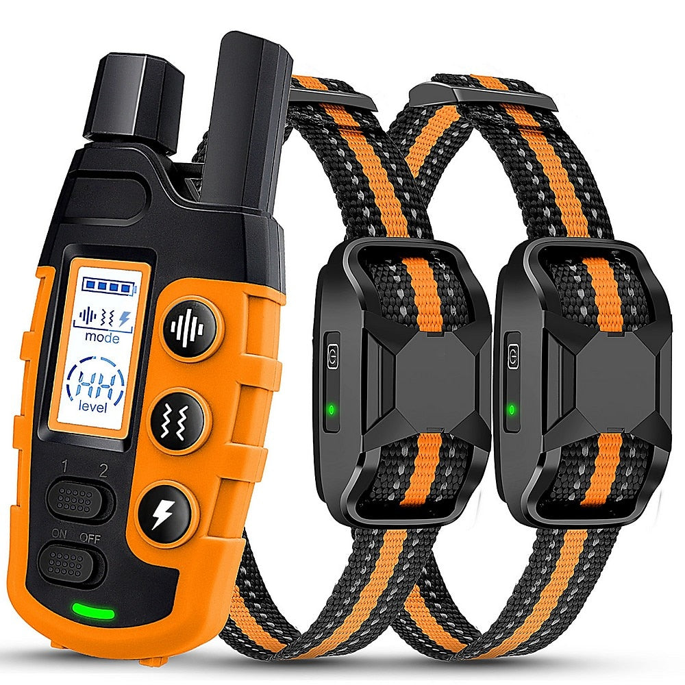 Premium hundträningshalsband 1000 m med fjärrkontroll – vattentätt, laddningsbart elhalsband för alla hundstorlekar
