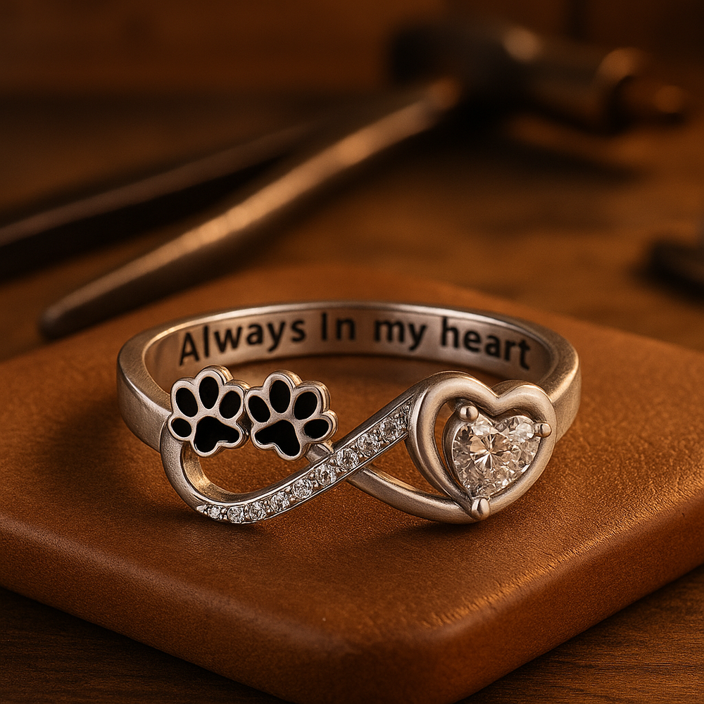 Zirconia Tassring med Hjärta och Oändlighetsdesign