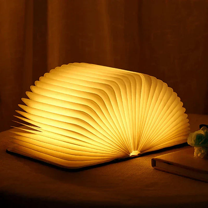 Vikbar Boklampa med Varmt LED-ljus - StoryGlow