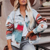 Retro denimjacka för kvinnor