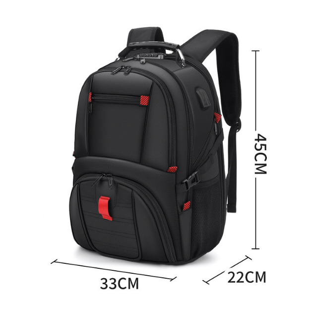 Vattentät stöldsäker ryggsäck för laptop och resor med USB-port – 45 cm
