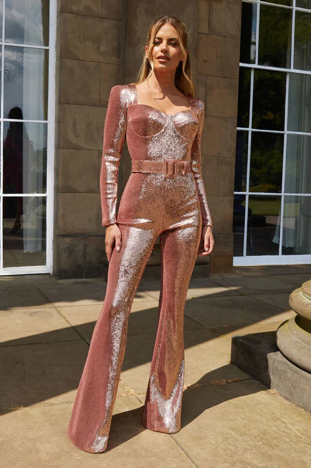 Sequin Jumpsuit med korsett
