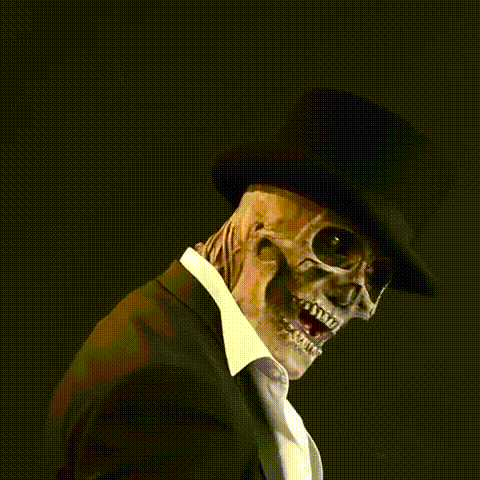 Realistisk skelett-Halloweenmask med hjärna för vuxna